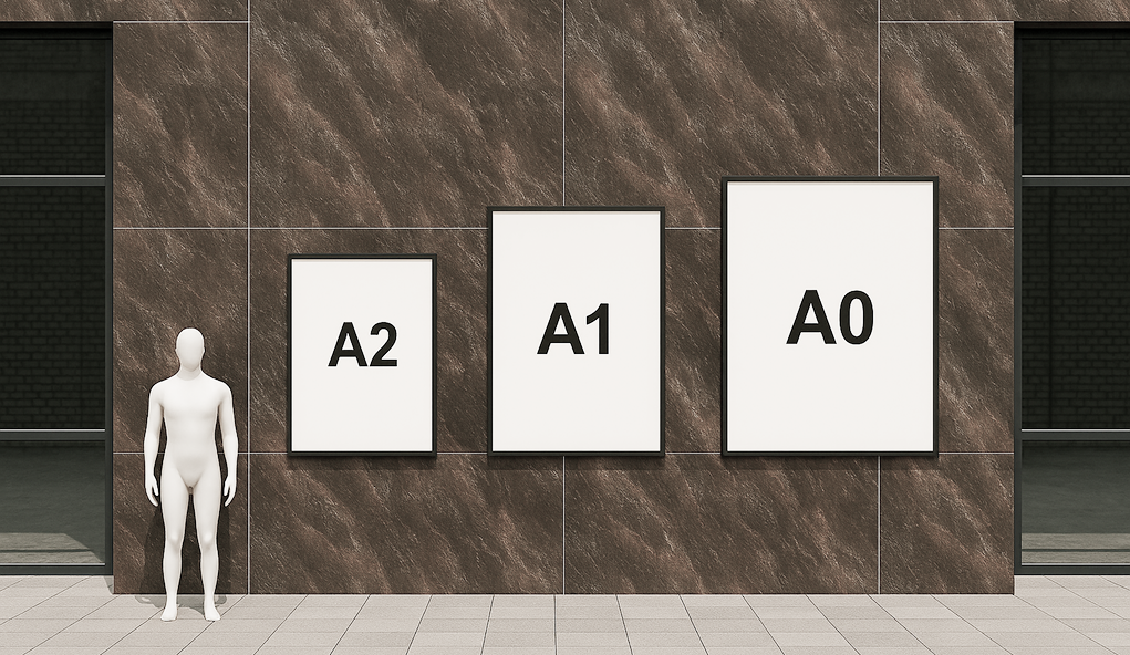 Attēla paskaidrojošais teksts (mockup plakātiem - tikai placeholder bilde)